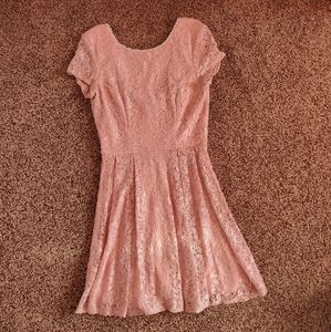 Pink sparkly gown BRAND NEW lace pearls low back
